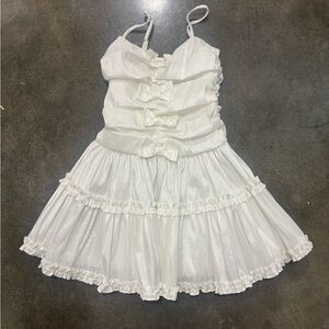For Love And Lemons Cream Ruffled Dress